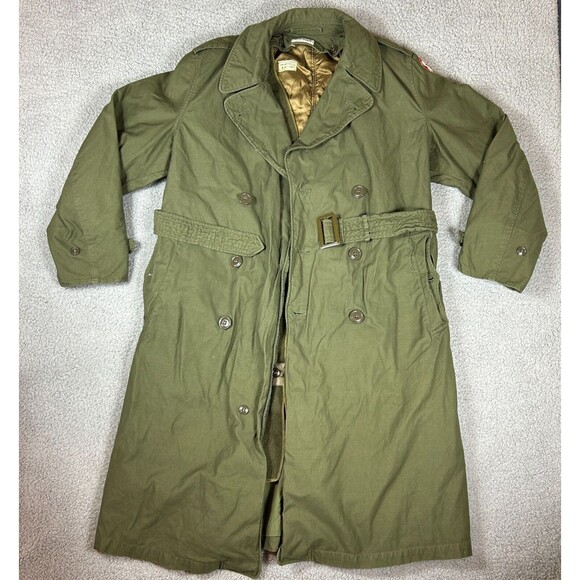 1950 US Army Trench Coat Wool Liner Sigmund Eisner Company Korean Conflict M Reg